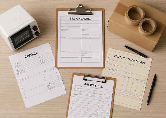 مدارک مورد نیاز برای صادرات و ارسال لوازم آشپزخانه